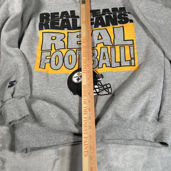 Vintage Pittsburgh Steelers Sweatshirt Mens Large Gray Starter Made USA NFL - Picture 9 of 11